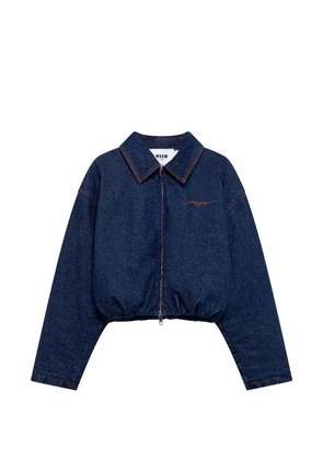 MSGM logo-embroidered denim jacket - Blue