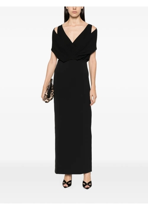 Patrizia Pepe V-neck zip-fastening maxi dress - Black
