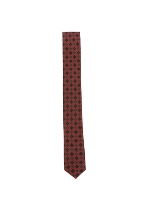 Eleventy geometric-pattern silk tie - Red