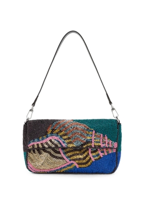 STAUD Timmy bead-embellished shell-motif shoulder bag - Black