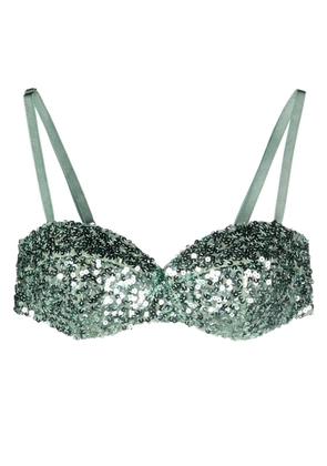 Moschino sequined sweetheart-neck bra - Green