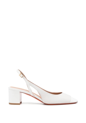 Santoni leather slingback pumps - White