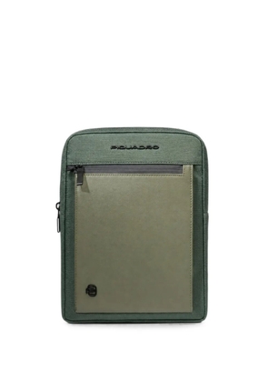 PIQUADRO logo-plaque panelled backpack - Green