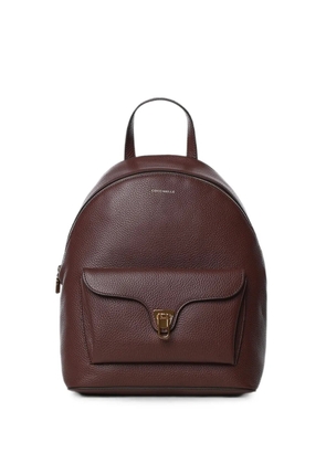 Coccinelle grainy leather backpack - Brown