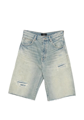 Purple Brand distressed raw-cut shorts - Blue