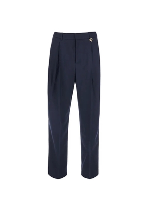 Casablanca logo-plaque pleated trousers - Blue