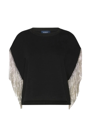 Sportmax rhinestone-fringe boxy T-shirt - Black