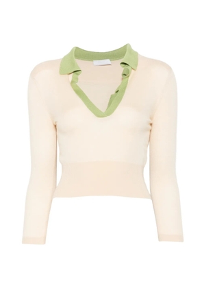 Prada Pre-Owned 2000s polo-collar sweater - Neutrals