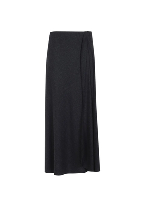 Giorgio Armani draped wool maxi skirt - Grey