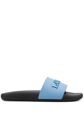 Lanvin logo-patch slip-on sandals - Blue