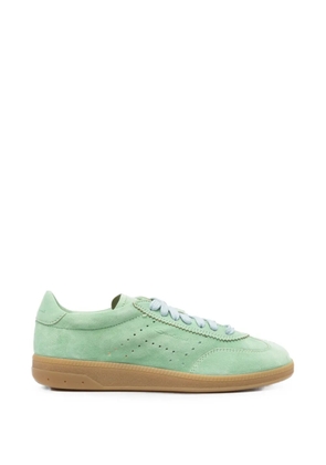 Santoni perforated-detail suede sneakers - Green