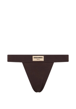 DSQUARED2 logo-embroidered thong - Brown