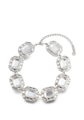 Self-Portrait crystal-embellished curb-chain necklace - Silver