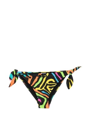 Moschino zebra-print side-tie bikini bottoms - Black