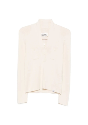 MM6 Maison Margiela V-neck pocket-detail sweater - Neutrals