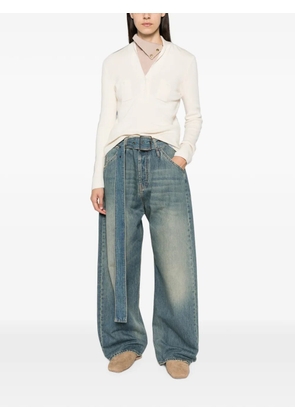 MM6 Maison Margiela V-neck pocket-detail sweater - Neutrals