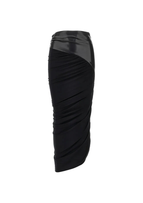 THE ANDAMANE ruched midi skirt - Black