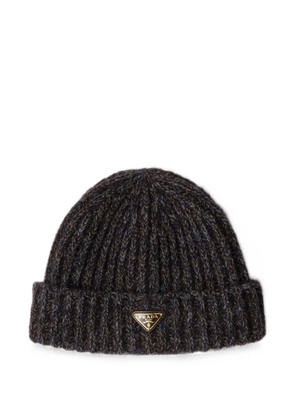 Prada mouliné cashmere and wool beanie - Blue