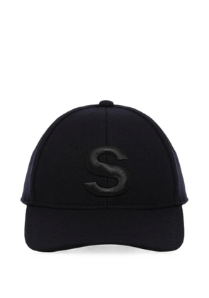 sacai embroidered-logo wool-melton cap - Blue