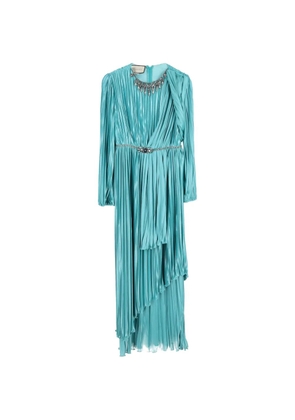 Gucci Pre-Owned crystal-embellished pleated dress - Blue