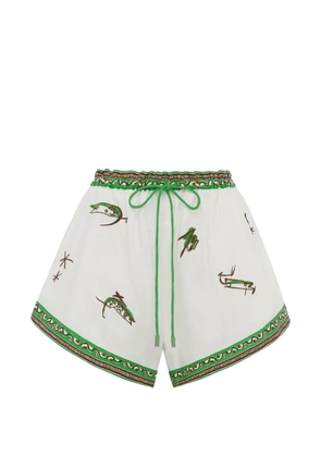 ALEMAIS Wanda embroidered shorts - Neutrals