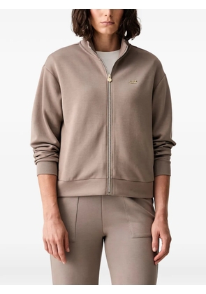 Ea7 Emporio Armani logo-plaque zip-up track jacket - Neutrals