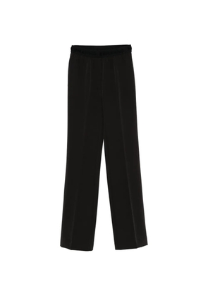 ERMANNO FIRENZE logo-waistband straight-leg trousers - Black