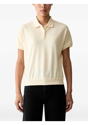 adidas logo-embroidered piqué polo shirt - Neutrals