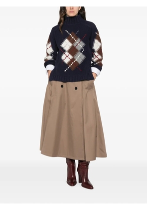 ERMANNO FIRENZE argyle-knit high-neck knit - Blue
