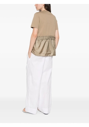Moncler ruffled logo-patch T-shirt - Neutrals