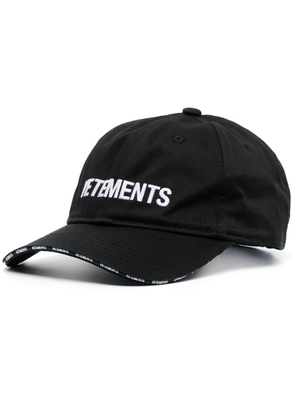 VETEMENTS logo-embroidered curved-peak cap - Black