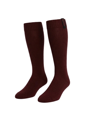Valentino Garavani ribbed-knit logo-tag socks - Red