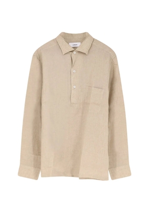 Lardini bowling-collar patch-pocket shirt - Neutrals