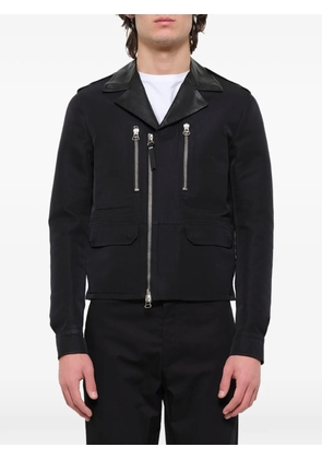Lanvin leather-trim zip-up jacket - Black