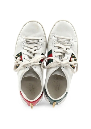 Gucci Pre-Owned New Ace faux pearl-embellished sneakers - White