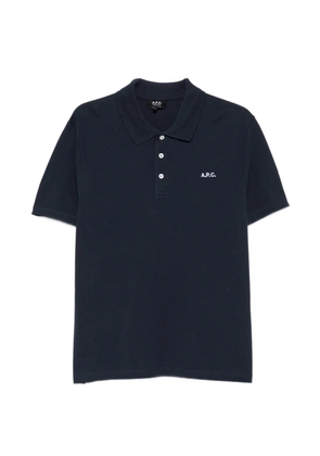 A.P.C. logo-embroidered polo shirt - Blue