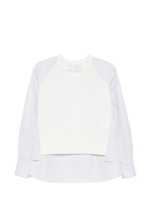 sacai striped-panel sweater - White