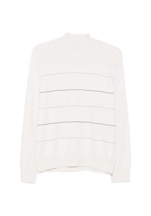 Peserico beaded-stripe sweater - Neutrals