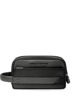 PIQUADRO logo-plaque wash bag - Black