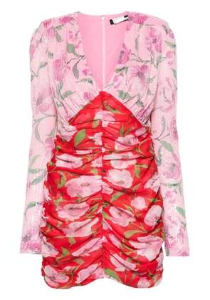 ROTATE BIRGER CHRISTENSEN floral-print sequined mini dress - Pink
