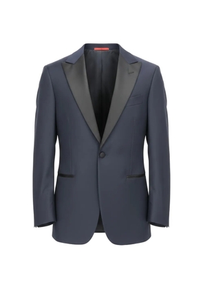 Isaia peak-lapel single-breasted jacket - Blue