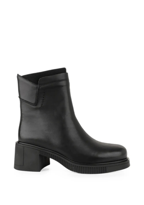 LINDA BAUMANN leather side-zip ankle boots - Black