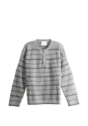 The Elder Statesman striped button-neck sweater - Grey