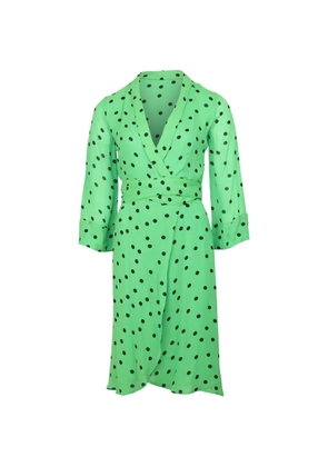 GANNI polka dot wrap dress - Green