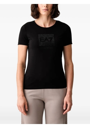 Ea7 Emporio Armani rhinestone-embellished T-shirt - Black
