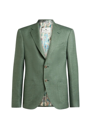 ETRO single-breasted notch-lapels blazer - Green