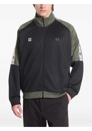 Fred Perry logo-tape zip-up jacket - Black