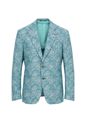 Isaia floral-print blazer - Blue