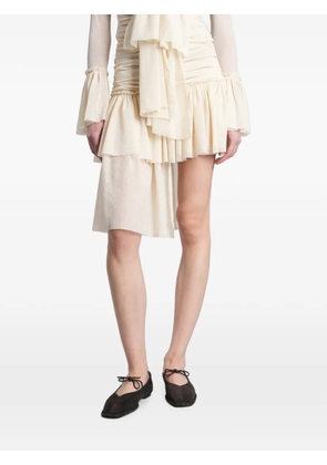 SIEDRES Gigi ruched ruffled skirt - Neutrals