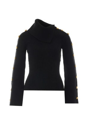 Elisabetta Franchi button-embellished high-neck sweater - Black